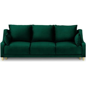 Zelená třímístná rozkládací pohovka s úložným prostorem Mazzini Sofas Pansy