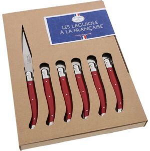 Set 6 červených nožů Jean Dubost A La Francaise