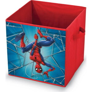 Červený úložný box Domopak Spiderman, 32 x 32 x 32 cm