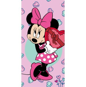 Růžová froté dětská osuška 70x140 cm Minnie – Jerry Fabrics