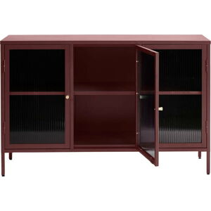 Červená kovová vitrína 132x85 cm Bronco – Unique Furniture