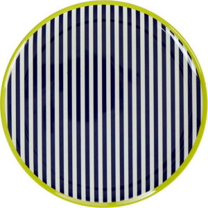 Tmavě modro-bílý pruhovaný talíř Premier Housewares Mimo, ⌀ 25 cm