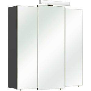 Tmavě šedá závěsná koupelnová skříňka se zrcadlem 68x73 cm Set 311 - Pelipal