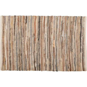 Hnědo-béžový kožený koberec Tiseco Home Studio Nayya, 60 x 90 cm
