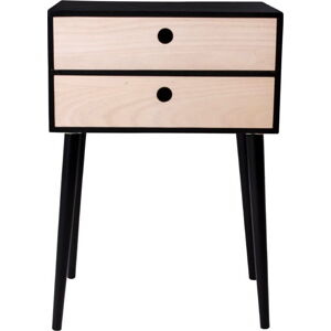Noční stolek ze dřeva pavlovnie s černým rámem House Nordic Rimini