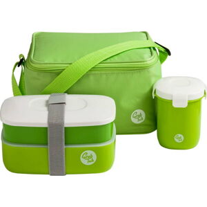 Set zeleného svačinového boxu, hrníčku a tašky Premier Housewares Grub Tub, 21 x 13 cm