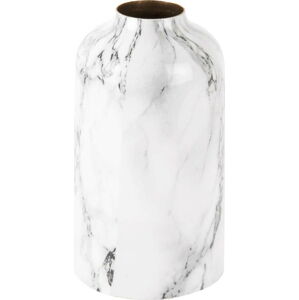 Bílo-černá železná váza PT LIVING Marble, výška 15 cm