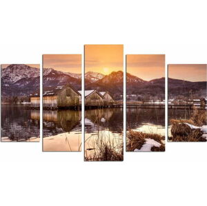 Obrazy v sadě 5 ks 20x60 cm Winter Sunset – Wallity