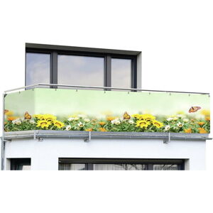 Žluto-zelená plastová balkonová zástěna 500x85 cm Butterfly – Maximex