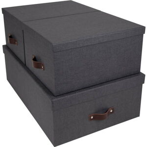 Sada 3 černých úložných krabic Bigso Box of Sweden Inge
