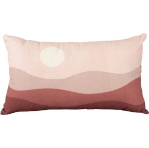 Růžovo-červený bavlněný polštář PT LIVING Pink Sunset, 50 x 30 cm