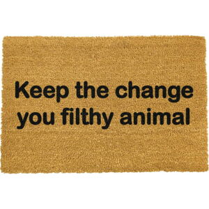 Rohožka z přírodního kokosového vlákna Artsy Doormats Keep The Change, 40 x 60 cm