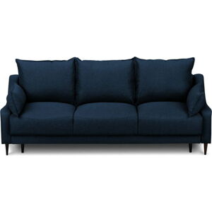 Modrá rozkládací pohovka s úložným prostorem Mazzini Sofas Ancolie, 215 cm