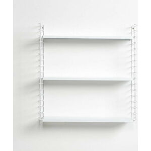 3patrový regál s bílými policemi Metaltex Libro, šířka 70 cm