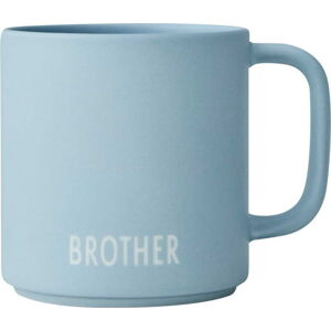 Blankytně modrý porcelánový hrnek Design Letters Siblings Brother