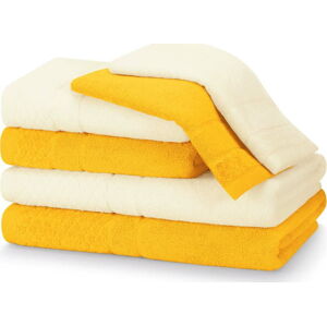 Žluté froté bavlněné ručníky a osušky v sadě 6 ks Rubrum – AmeliaHome