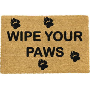 Rohožka z přírodního kokosového vlákna Artsy Doormats Wipe Your Paws, 40 x 60 cm