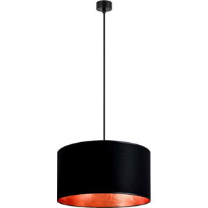 Černé závěsné svítidlo s vnitřkem v měděné barvě Sotto Luce Mika, ⌀ 50 cm