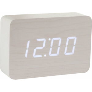 Bílý budík s bílým LED displejem Gingko Brick Click Clock