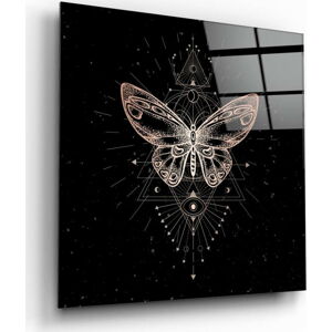 Skleněný obraz Insigne Da Vinci Style Butterfly, 40 x 40 cm