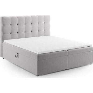 Světle šedá boxspring postel s úložným prostorem 180x200 cm Bali – Cosmopolitan Design