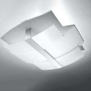 Bílé stropní svítidlo se skleněným stínidlem 53x61 cm Marett – Nice Lamps