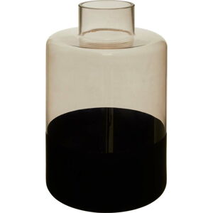 Skleněná váza s černými detaily Premier Houseware Cova, výška 32 cm