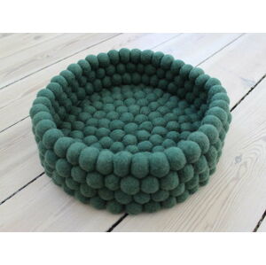 Tmavě zelený kuličkový vlněný úložný košík Wooldot Ball Basket, ⌀ 28 cm