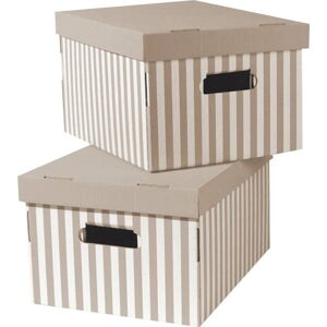 Kartonové úložné boxy v sadě 2 ks s víkem Stripes – Compactor