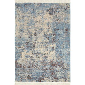 Modro-šedý koberec s podílem recyklované bavlny Nouristan, 80 x 150 cm