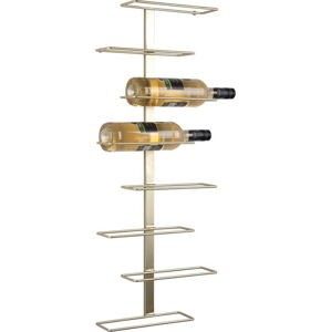 Nástěnný kovový regál na víno ve zlaté barvě počet lahví 8 Float – PT LIVING