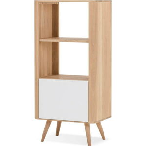 Bílá knihovna z dubového dřeva 60x125 cm Ena - Gazzda