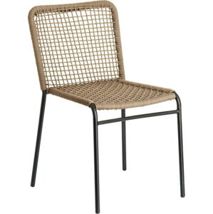 Hnědá zahradní židle s ocelovou konstrukcí La Forma Mandyra