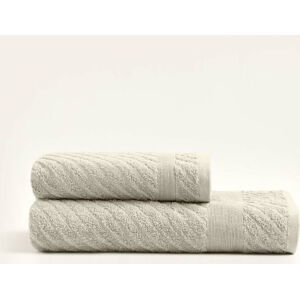 Světle béžové bavlněné ručníky a osušky v sadě 2 ks - Foutastic