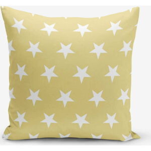 Žlutý povlak na polštář s motivem hvězd Minimalist Cushion Covers, 45 x 45 cm