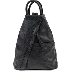 Černý kožený batoh Carla Ferreri Emilia