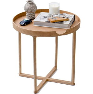 Odkládací stolek z dubového dřeva s odnímatelnou deskou Wireworks Damieh, 45x45 cm