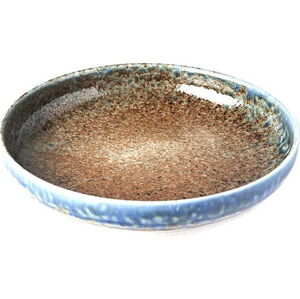 Béžovo-modrý keramický talíř se zvednutým okrajem MIJ Earth & Sky, ø 22 cm
