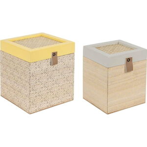 Dekorativní slaměné úložné boxy s víkem v sadě 2 ks Beezz – Jardin d'Ulysse
