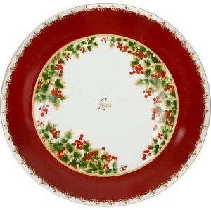 Porcelánový talíř s vánočním motivem Brandani Le Bacche, ⌀ 30,5 cm