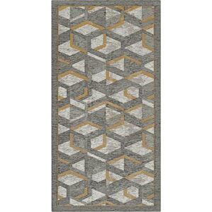 Šedo-zlatý běhoun Floorita Hypnotik, 55 x 190 cm