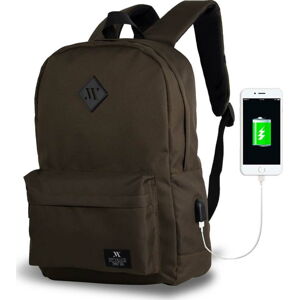 Tmavě hnědý batoh s USB portem My Valice SPECTA Smart Bag